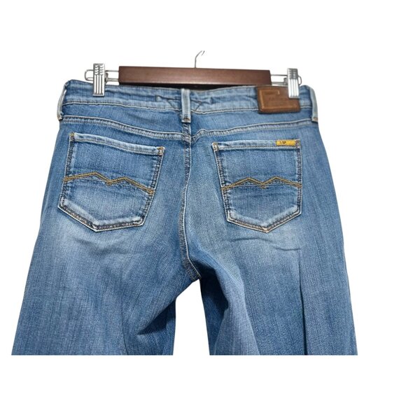 Meltin Pot Roksana Wide Leg Tailored Jeans Women 28 Blue Low Rise Y2K Bell Flare - Picture 8 of 16